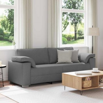 vidaXL Sofa cu 3 locuri Gri închis 220 cm țesătură