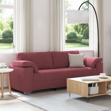 vidaXL Sofa cu 3 locuri Roșu Vin 220 cm țesătură