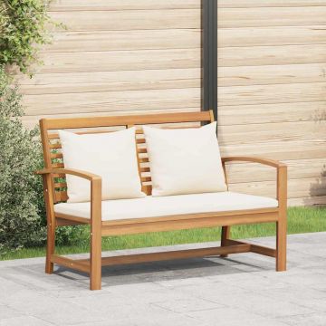 vidaXL Bancă de grădină natural 110 x 64 x 76.5 cm Lemn masiv de tec