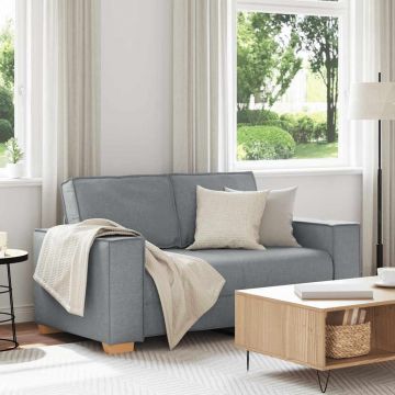 vidaXL Canapea cu 2 locuri, gri deschis, 160x78x84 cm, material textil