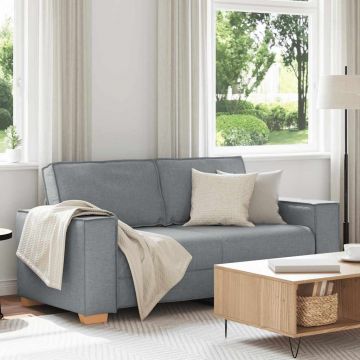 vidaXL Canapea cu 2 locuri, gri deschis, 180x78x84 cm, material textil