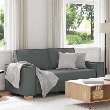 vidaXL Canapea cu 2 locuri, gri închis, 180x78x84 cm, material textil