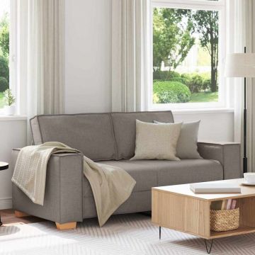 vidaXL Canapea cu 2 locuri, gri taupe, 180x78x84 cm, material textil