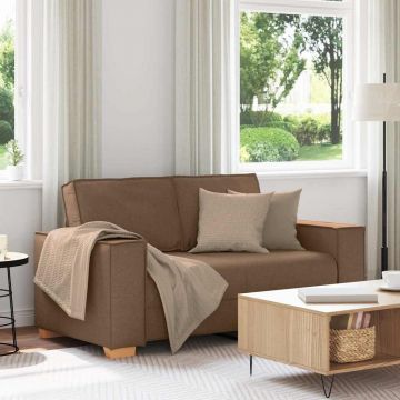 vidaXL Canapea cu 2 locuri, maro, 160x78x84 cm, material textil