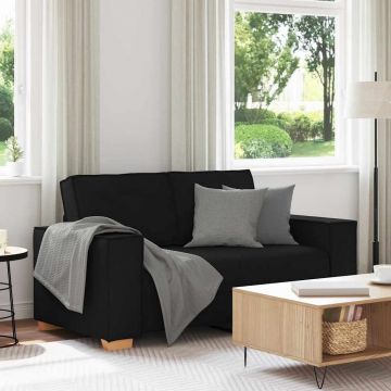 vidaXL Canapea cu 2 locuri, neagră, 160x78x84 cm, material textil