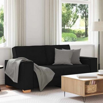 vidaXL Canapea cu 2 locuri, neagră, 180x78x84 cm, material textil
