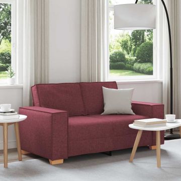 vidaXL Canapea cu 2 locuri, roșu vin, 160x78x84 cm, material textil