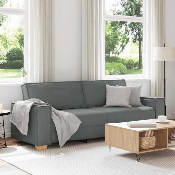vidaXL Canapea cu 3 locuri, gri închis, 220x78x84 cm, material textil
