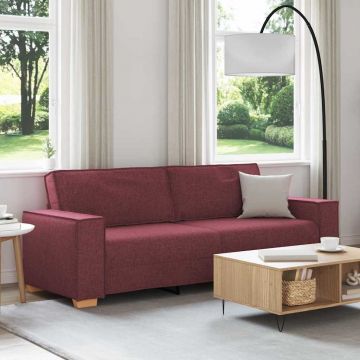 vidaXL Canapea cu 3 locuri, roșu vin, 180 cm, material textil