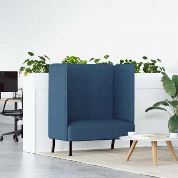 vidaXL Canapea cu spătar înalt albastru 109 x 56 x 121 cm țesătură