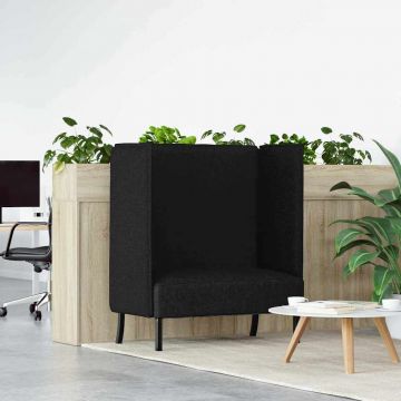 vidaXL Canapea cu spătar înalt Negru 109 x 56 x 121 cm țesătură