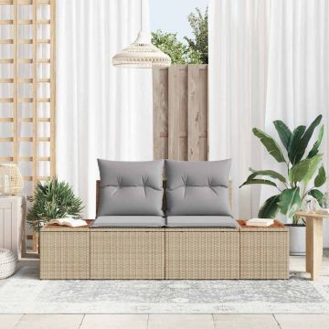 vidaXL Canapea de grădină Bej 184 x 62 x 85cm poliratan
