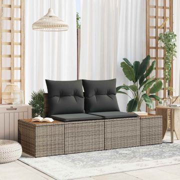 vidaXL Canapea de grădină Gri 184 x 62 x 85cm poliratan