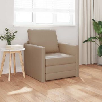 vidaXL Canapea de podea Cappuccino 74 x 77 x 81 cm Piele artificială