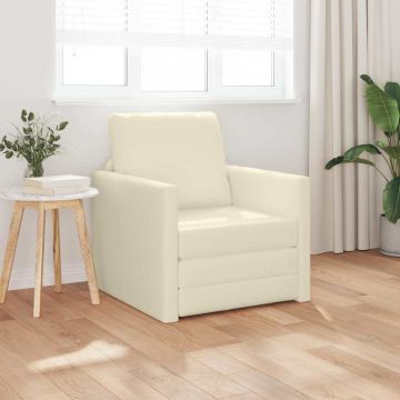vidaXL Canapea de podea Crem 74 x 77 x 81 cm Piele artificială