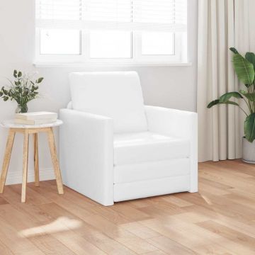 vidaXL Canapea de podea cu pernă Alb 74 x 77 x 81 cm Piele artificială