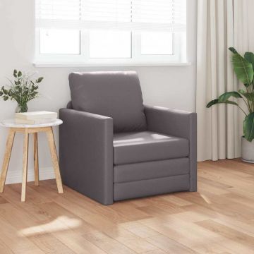 vidaXL Canapea de podea cu pernă Gri 74 x 77 x 81 cm Piele artificială