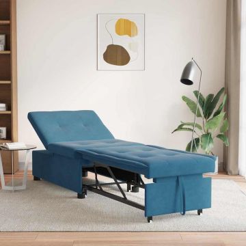 vidaXL Canapea extensibilă albastru 67 x 194 x 38 cm Catifea