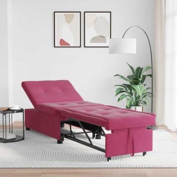 vidaXL Canapea extensibilă bordo 67 x 194 x 38 cm Catifea