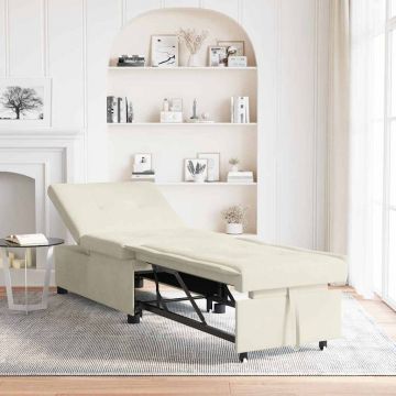 vidaXL Canapea extensibilă Crem 67 x 194 x 38 cm Catifea