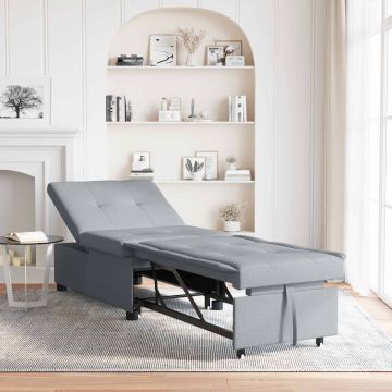 vidaXL Canapea extensibilă Gri deschis 194 x 50 x 82 cm țesătură