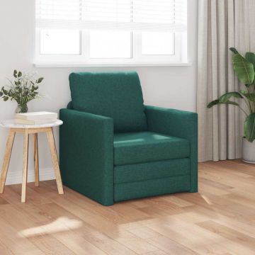vidaXL Canapea Extensibilă Verde închis 74 x 77 x 81 cm țesătură