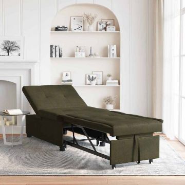 vidaXL Canapea extensibilă Verde militar 67 x 194 x 38 cm