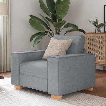 vidaXL Canapea fotoliu gri deschis, 60 cm, material textil