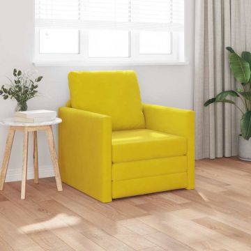 vidaXL Canapea pat cu pernă Galben închis 74 x 77 x 81 cm Catifea