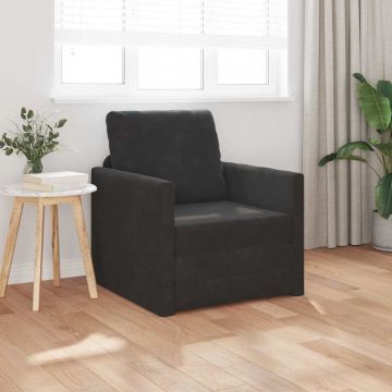 vidaXL Canapea pat cu pernă Negru 74 x 77 x 81 cm Catifea