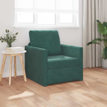 vidaXL Canapea pat cu pernă Verde închis 74 x 77 x 81 cm Catifea