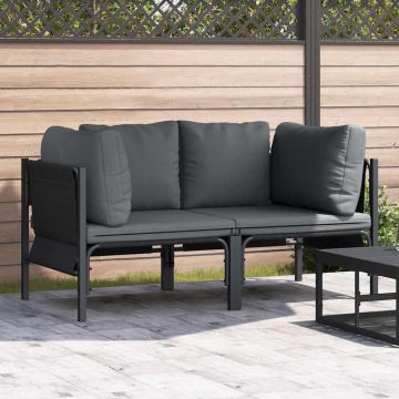 vidaXL Mobilier pentru Exterior cu pernă cu pernă Antracit Oțel