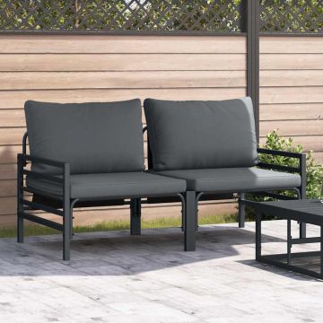 vidaXL Mobilier pentru Exterior cu pernă cu pernă Antracit Oțel