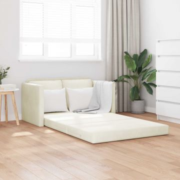 vidaXL Pat canapea Crem 204 x 122 x 60 cm Catifea