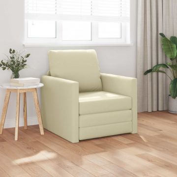 vidaXL Pat canapea 60cm Crem Piele artificiala