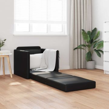 vidaXL Pat canapea 60cm Negru Piele artificiala
