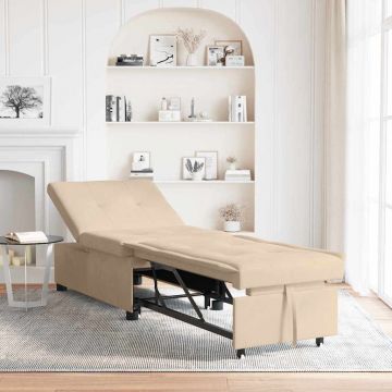 vidaXL Pat canapea Crem 67 x 194 x 82 cm Material din microfibră