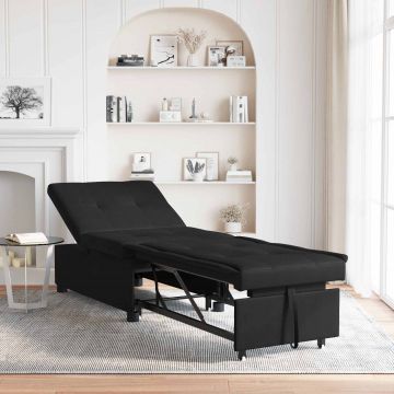 vidaXL Pat canapea Negru 194 x 67 x 82 cm Microfibră