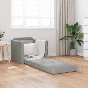 vidaXL Pat canapea Gri deschis 74 x 77 x 81 cm Catifea