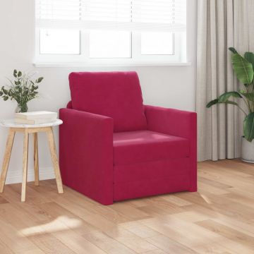 vidaXL Pat canapea Roșu Vin 74 x 77 x 81 cm Catifea