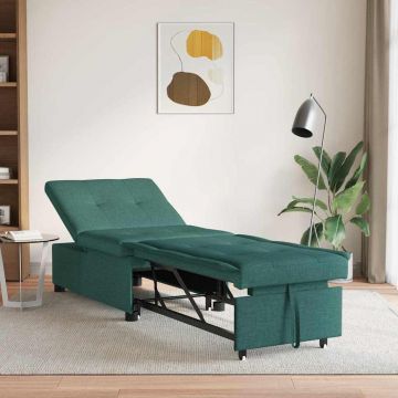 vidaXL Pat canapea Verde închis 194 x 67 x 37 cm țesătură