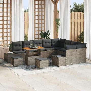 vidaXL Set de canapele pentru grădină 12 pcs Gri deschis și gri închis