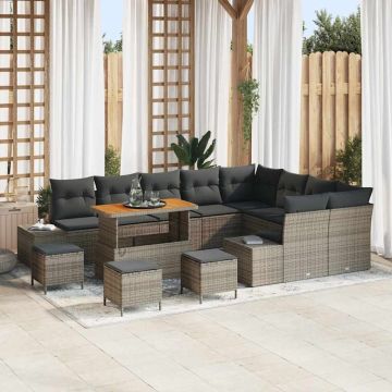 vidaXL Set de canapele pentru grădină 12 pcs Gri deschis și gri închis