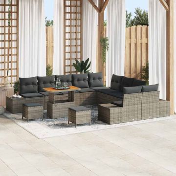 vidaXL Set de canapele pentru grădină 13 pcs Gri deschis și gri închis