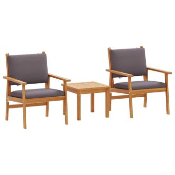 vidaXL Set de canapele pentru grădină 3 pcs Maro 45 x 45 x 38cm