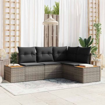 vidaXL Set de canapele pentru grădină 4 pcs Gri 209 x 154 x 85 cm