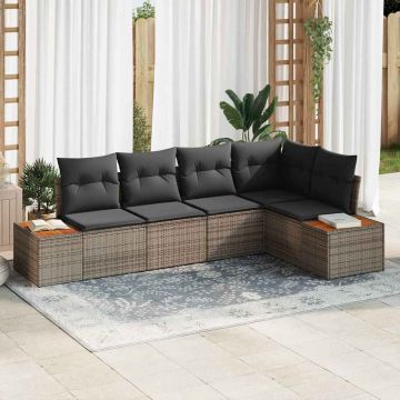 vidaXL Set de canapele pentru grădină 5 pcs Gri 264 x 154 x 85 cm