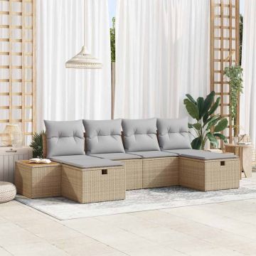 vidaXL Set de canapele pentru grădină 6 pcs Bej 55 x 62 x 69 cm