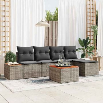 vidaXL Set de canapele pentru grădină 6 pcs Gri 184 x 62 x 85 cm
