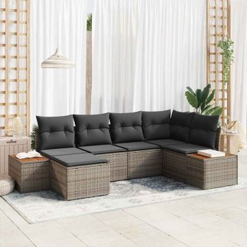 vidaXL Set de canapele pentru grădină 6 pcs Gri 264 x 154 x 85 cm